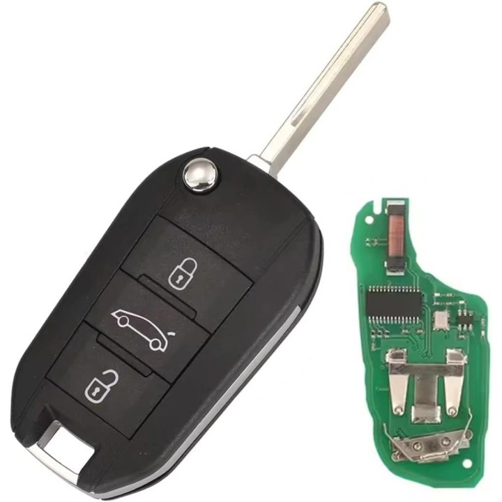 Télécommande Peugeot 3 boutons coffre 4A AES 433 MHz – lame HU83