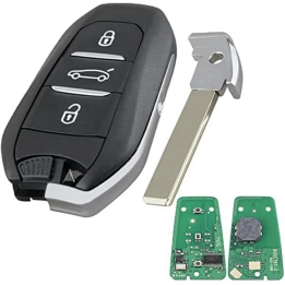 Clé télécommande Peugeot 3 boutons coffre ID46 PCF7945 433 MHz – lame HU83