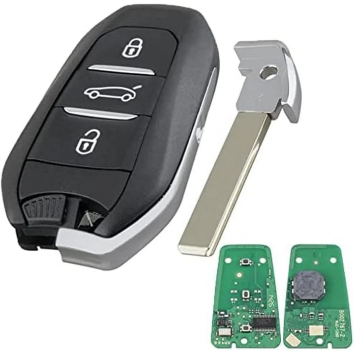 Clé télécommande Peugeot 3 boutons coffre ID46 PCF7945 433 MHz – lame HU83