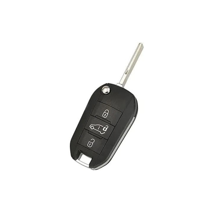 Clé électronique vierge Peugeot 3 boutons SUV – HU83 433 MHz 4A AES - face avant