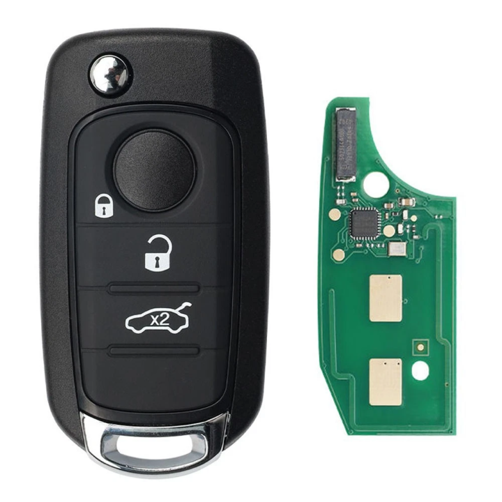 Clé télécommande Fiat vierge 3 boutons ID48 AES MQB 433 MHz FSK – lame SIP22 – à programmer