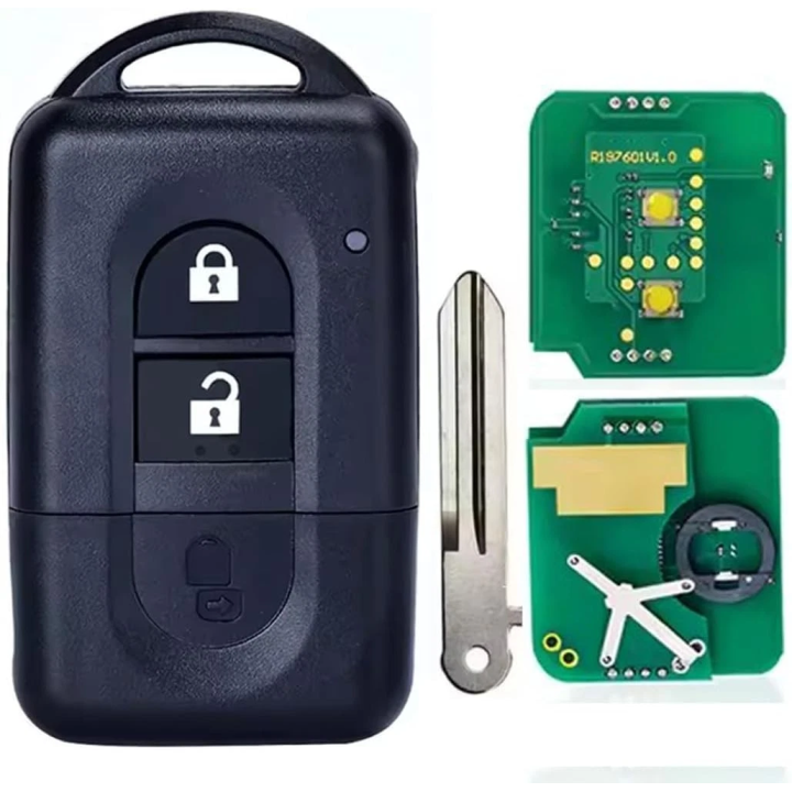 Clé vierge Nissan 2 boutons avec transpondeur ID60 – 433 MHz, à programmer