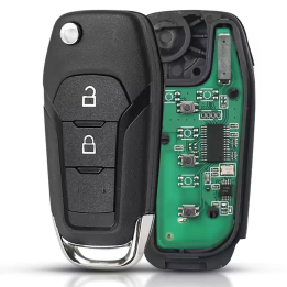 Clé vierge Ford 2 boutons ID49 HITAG PRO 15K601, lame HU101, 433 MHz, à programmer.